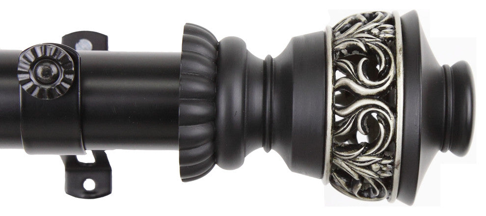 Lattice Curtain Rod, Black, 48"-84"