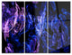 "Dark Blue Fractal Desktop Wallpaper" Metal Wall Art, 3 Panels, 36"x28"