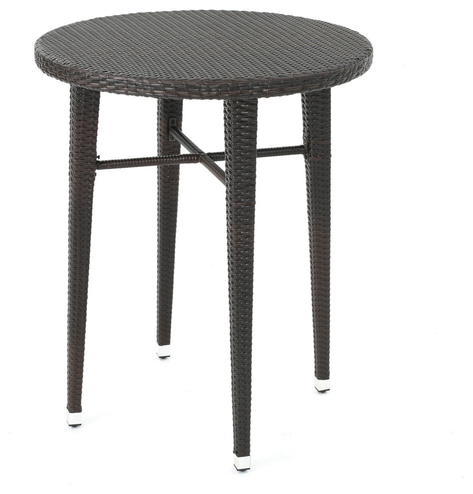 GDF Studio 5-Piece Big Rock Outdoor 41" Wicker Bar Set With Cushions