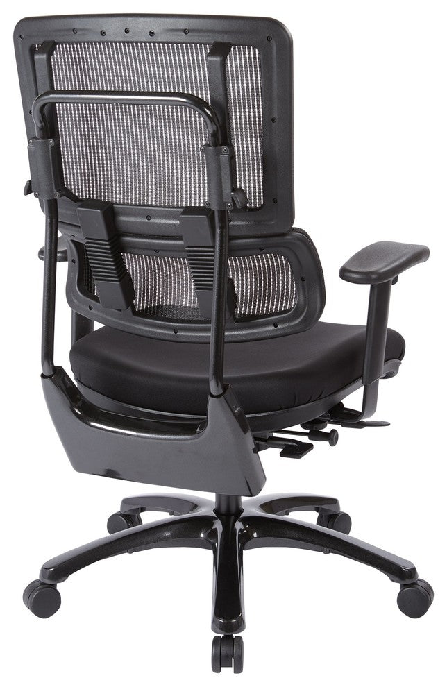 Vertical Black Mesh Back Chair With Shiny Black Base