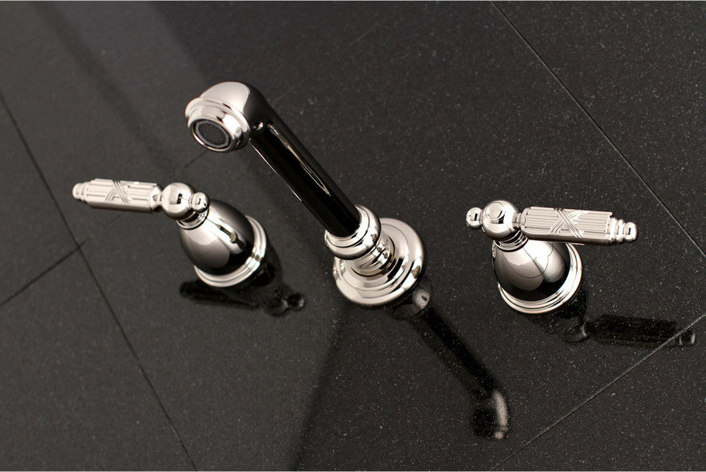 Kingston Brass Two-Handle Wall Mount Tub Faucet, Polished Nickel