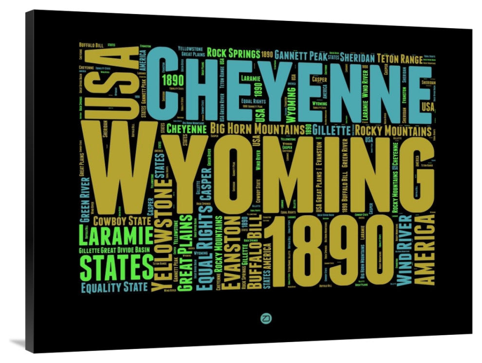 "Wyoming Word Cloud 1" Fine Art Print