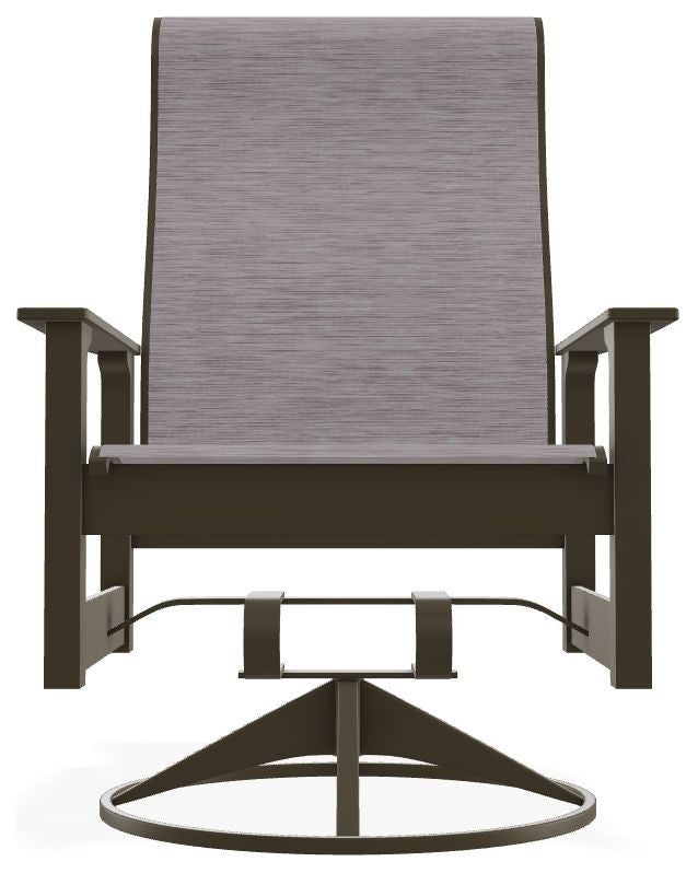 Leeward Sling Outdoor Swivel Rocker, Fossil/Beachwood