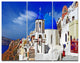 Oia Village Greece Panorama, Landscape Triptych Canvas Print, 36x28, 3 Panels