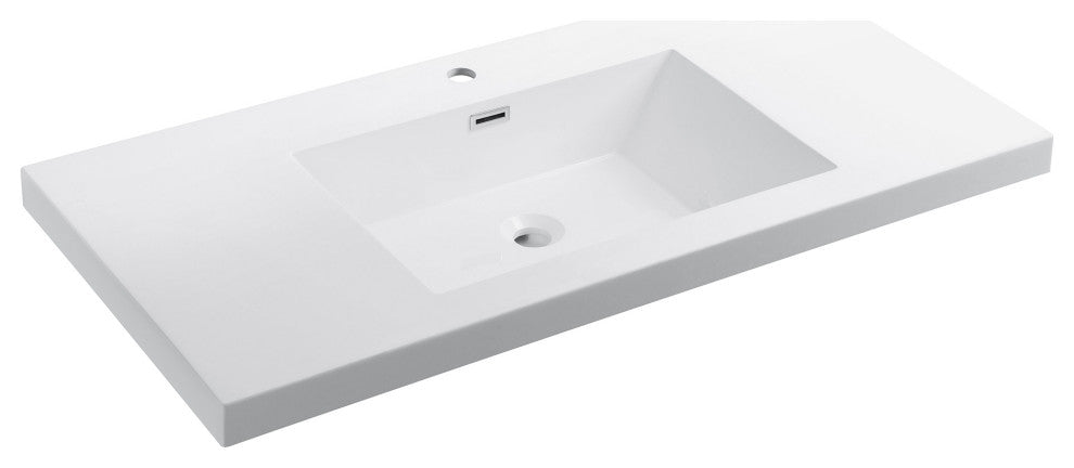 Dowell 22" FTB Resin Bathroom Vanity Basin, White, 49wx22dx6h 1-Sink