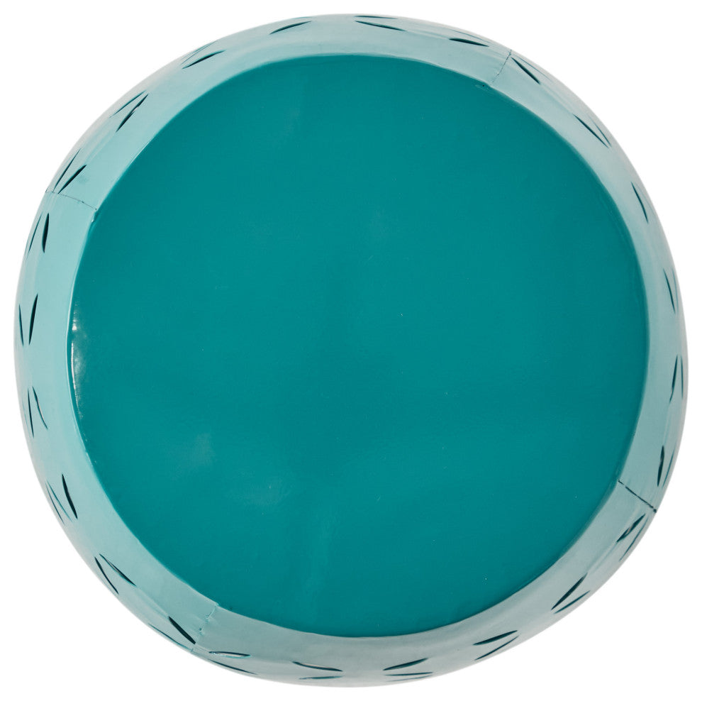 GDF Studio Lilly Outdoor 12" Iron Side Table, Teal