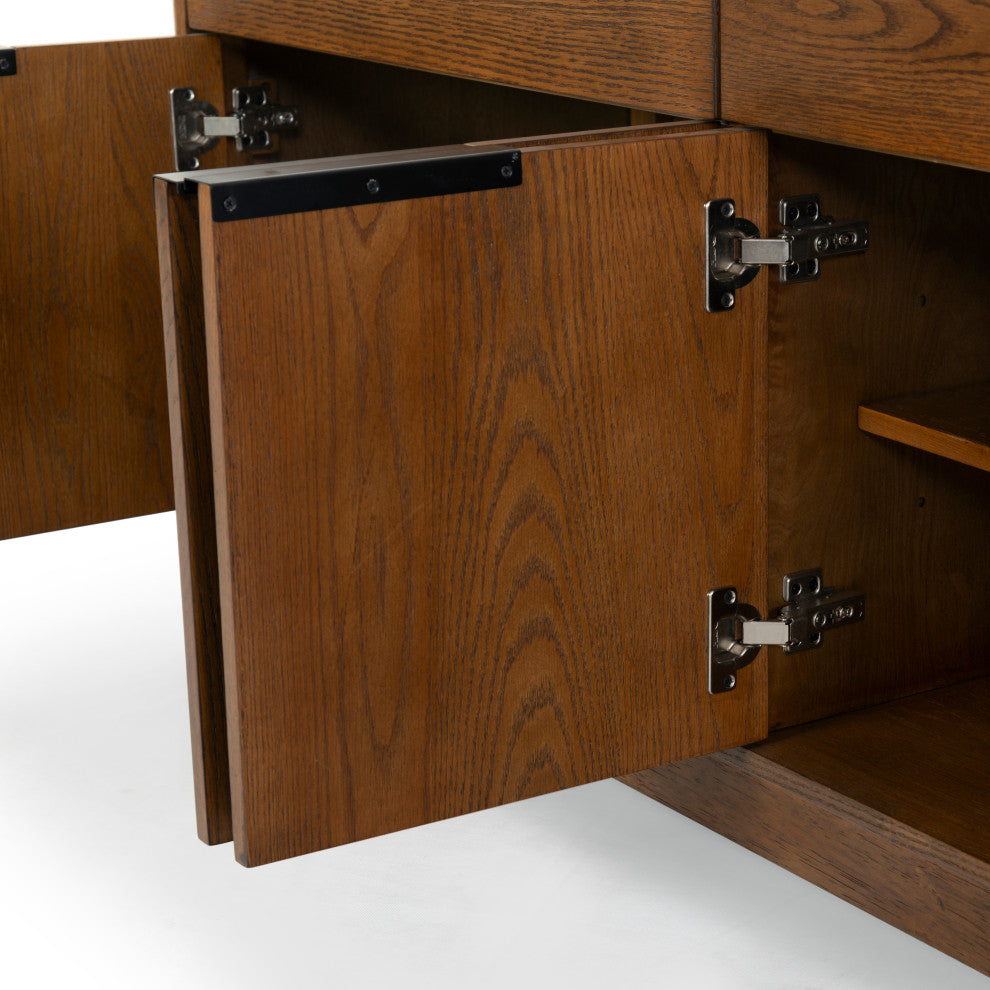 Safavieh Couture Gabrietta Wood Tv Stand, Medium Oak/Black