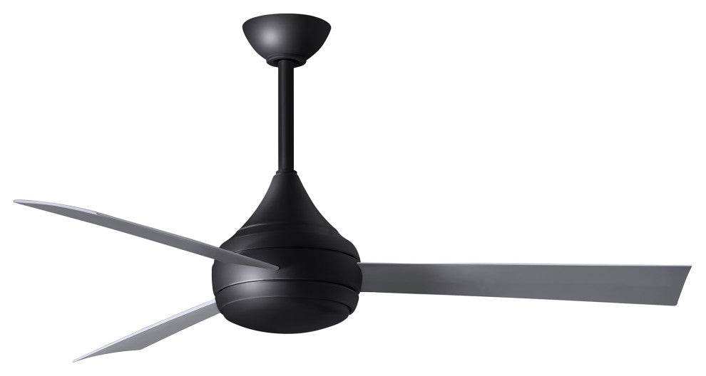 Donaire Paddle Fan Integrated LED, Matte Black, Brushed Stainless Blades