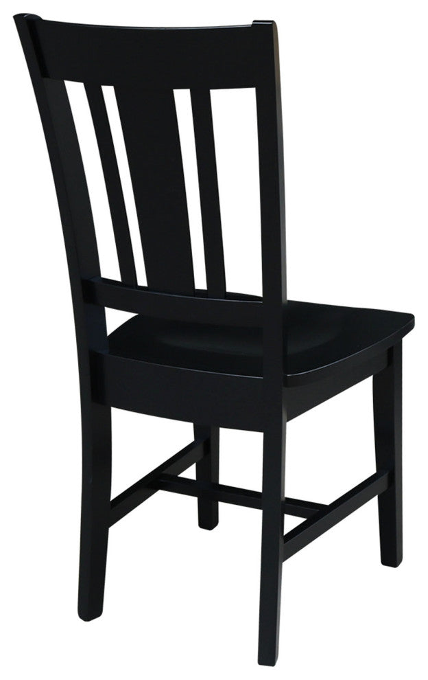 Set of Two San Remo Slat Back Chairs, Black