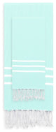 Alara Turkish Pestemal Hand Towels, Set of 2, Soft Aqua, Y