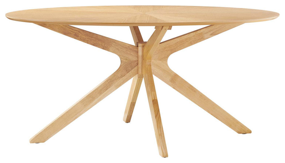 Crossroads 63" Oval Wood Dining Table - Oak