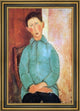 Amedeo Modigliani Boy in a Blue Shirt - 18" x 27" Framed Premium Canvas Print