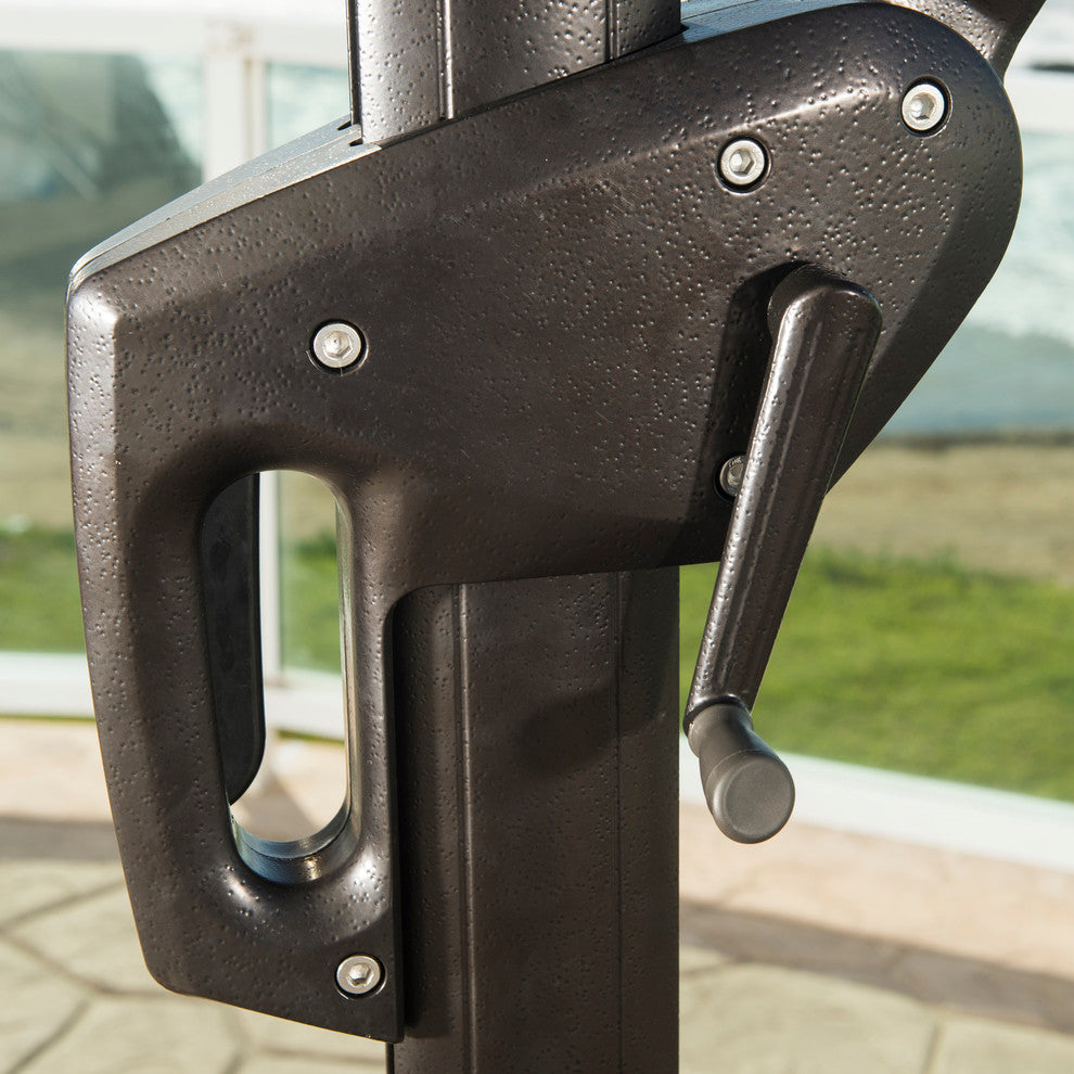 Modular 10ft Sunbrella Outdoor Round Patio Umbrella, Navy Blue