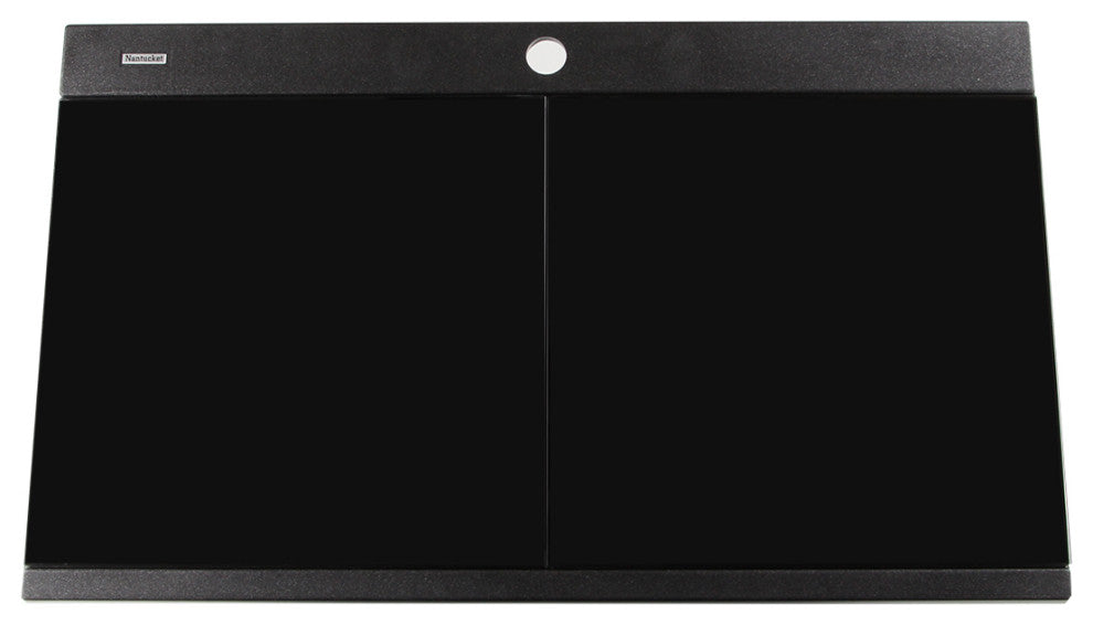 Nantucket Sinks Double Bowl Prep Station Toprmount Granite Composite, Black