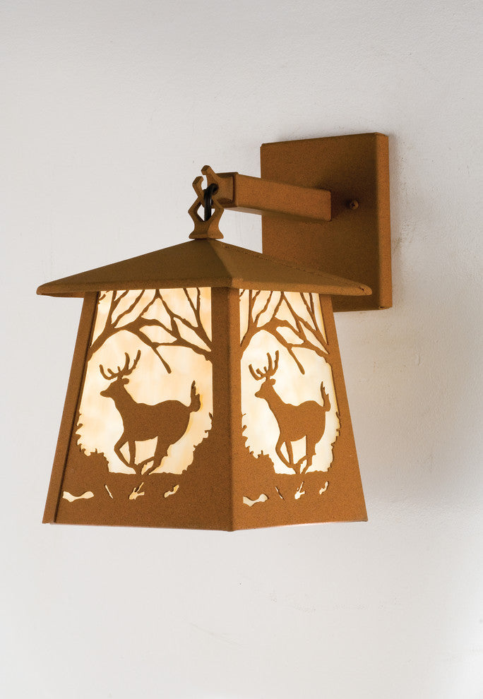 7 5"W Deer At Dawn Hanging Wall Sconce