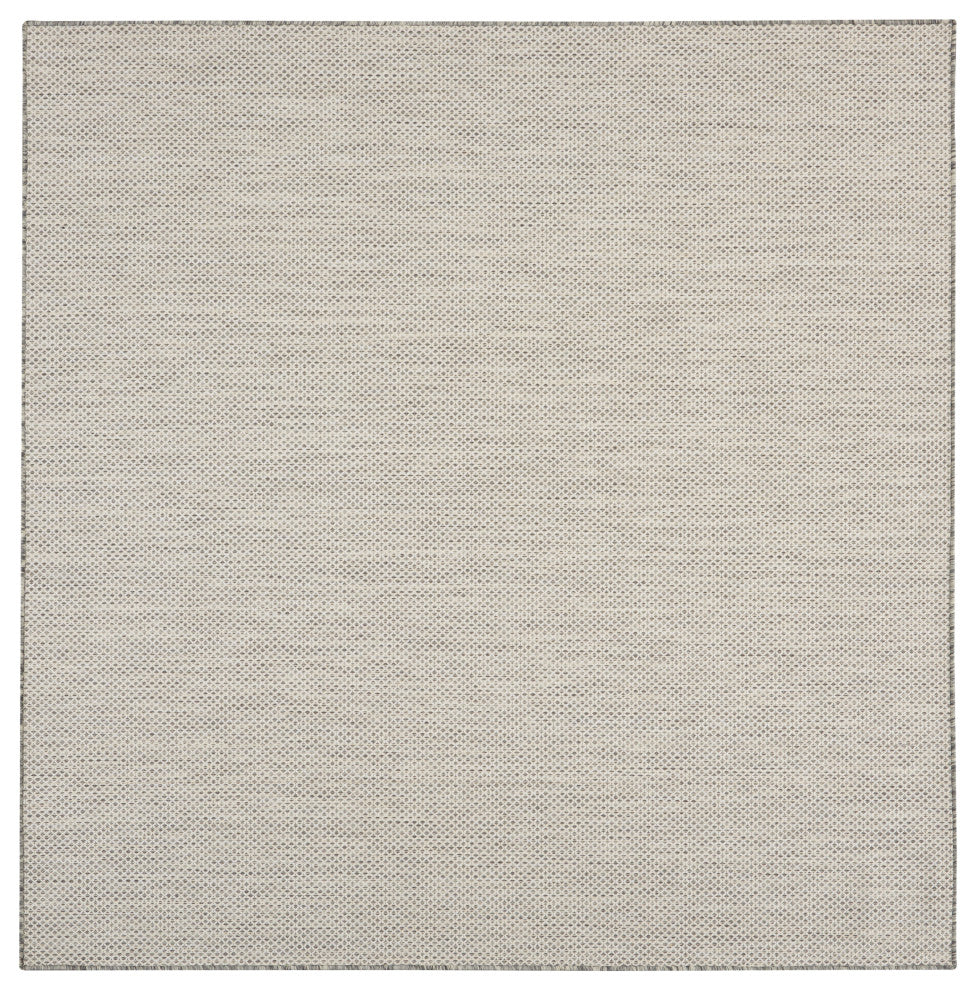 Nourison Courtyard 4' x Square Ivory/Silver Modern Rug