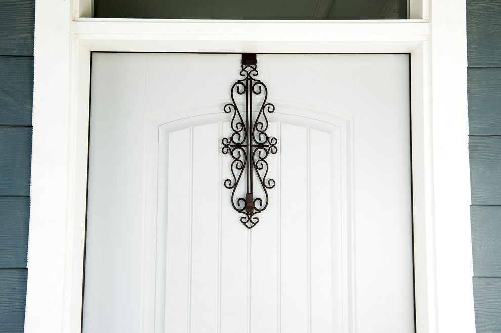 Adjustable Wreath Hanger for Door, Colonial, Brown