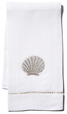 Shell Fingertip Towel, White Linen