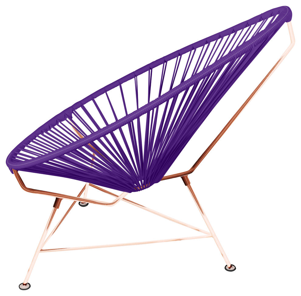 Junior Indoor/Outdoor Handmade Acapulco Chair, Purple Weave, Copper Frame