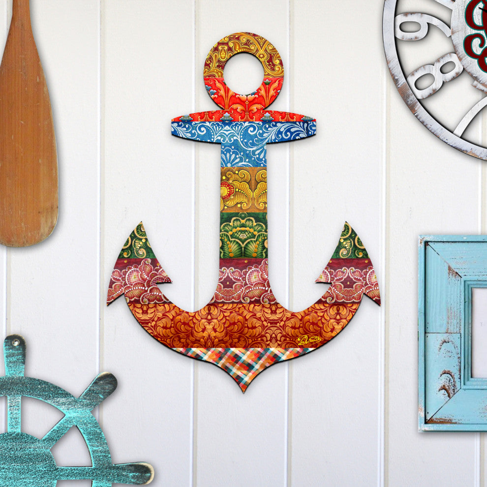 Decorated Anchor Wooden Door