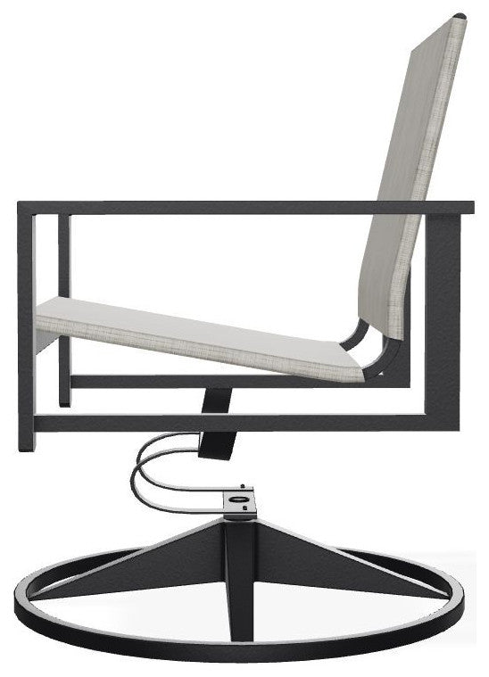 Tribeca Sling Outdoor Swivel Rocker, Smoke/Black