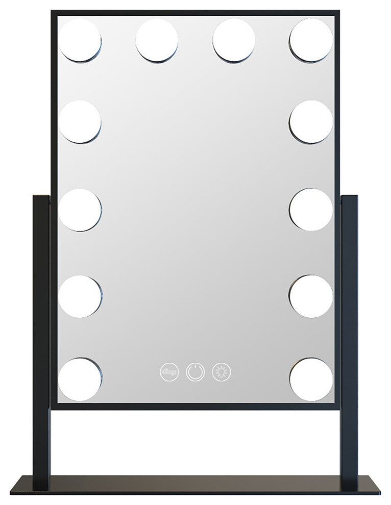 Hollywood Tri Tone XL LED Makeup Mirror with 360 Degree Swivel, Black