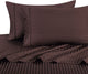 600TC 100% Long Staple Cotton Stripe Sheet Set, Chocolate, Full