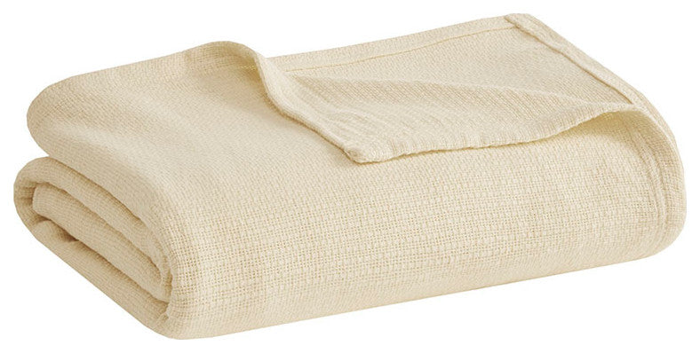 Madison Park Freshspun Basketweave All-Season Bedding Blanket, Beige