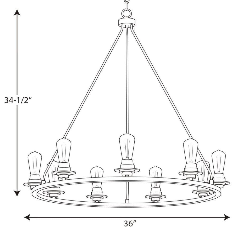 Debut 9-Light Chandelier, Brushed Nickel