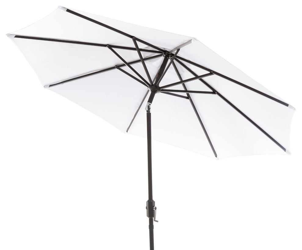 Safavieh Ortega 9' Auto Tilt Crank Umbrella, White