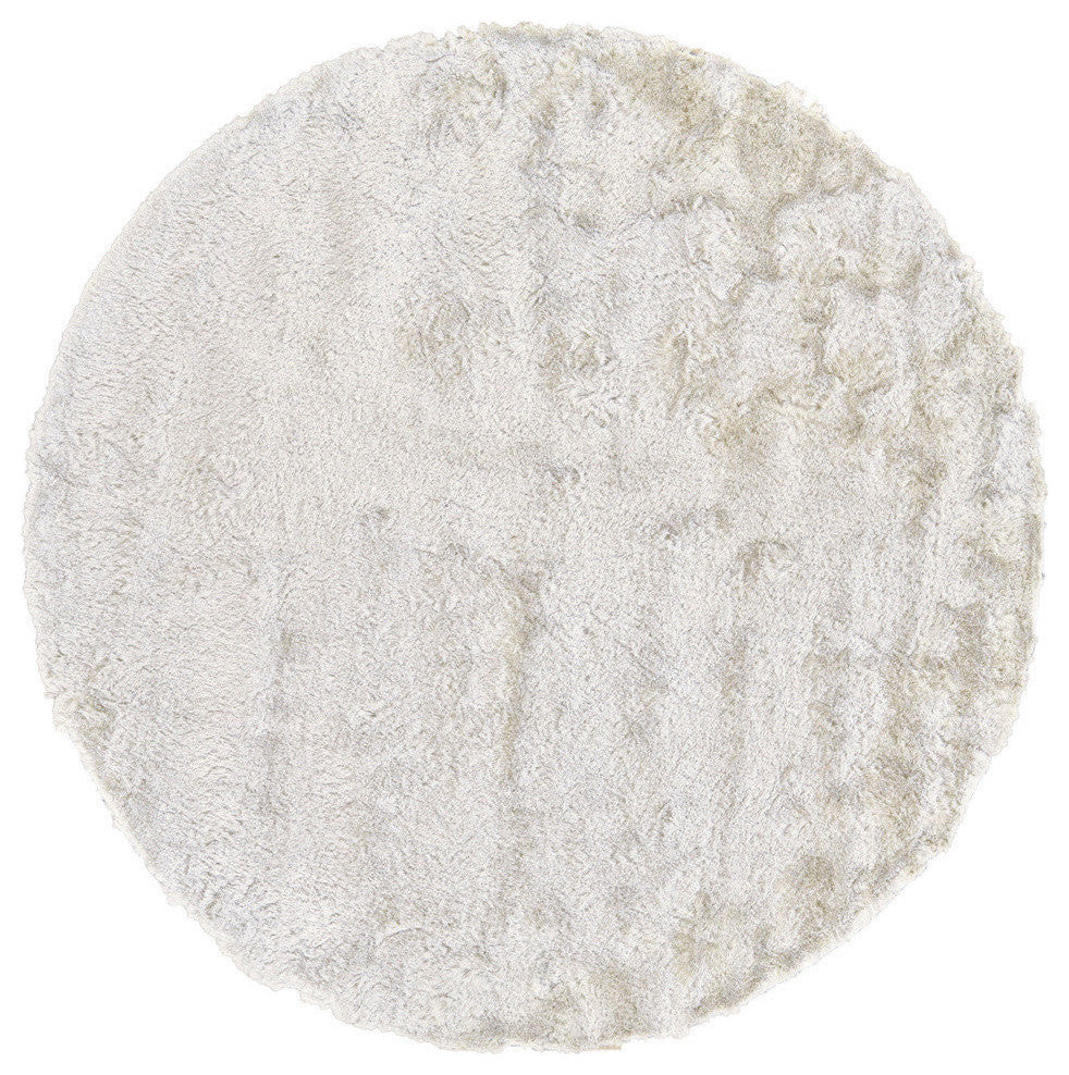 Weave & Wander Armada Plush Shag Rug, White, 10'x10' Round