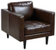 Philippe Top Grain Leather Arm Chair - Chocolate Brown