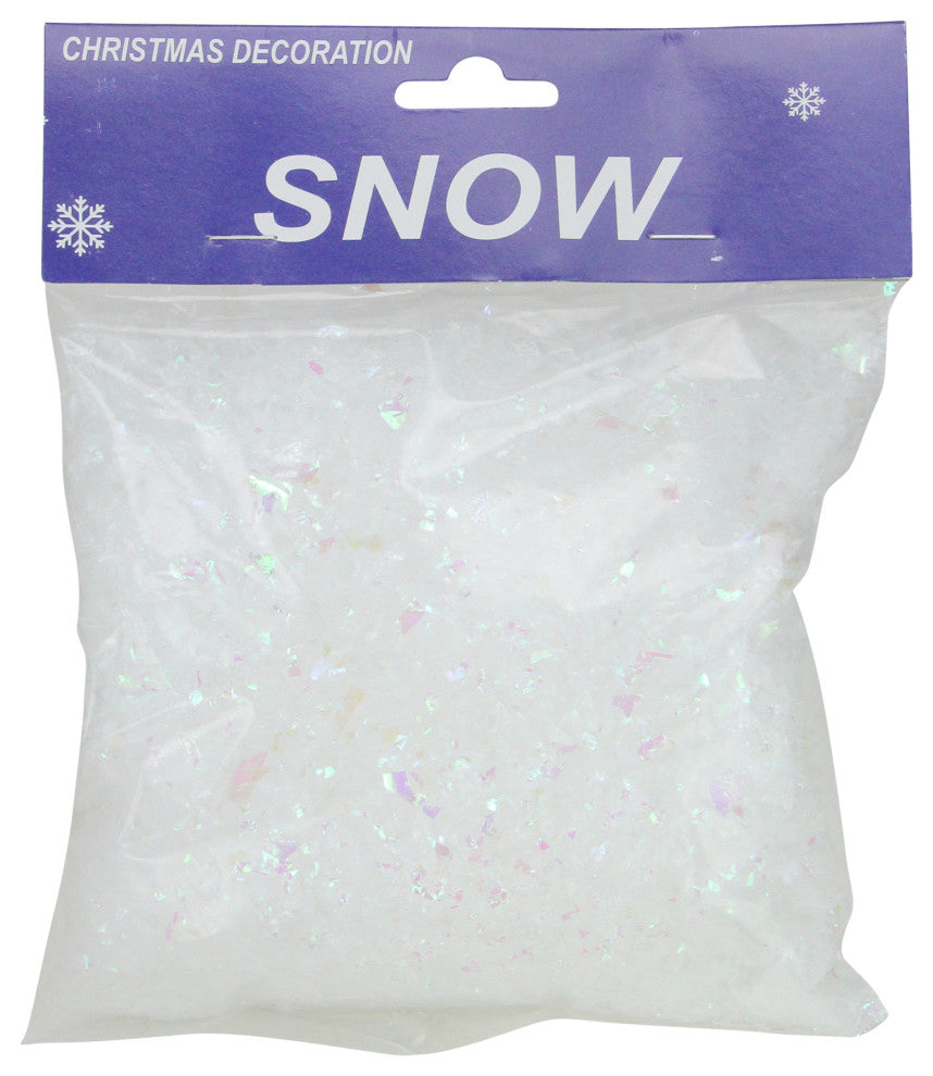 White Iridescent Artificial Powder Snow Twinkle Flakes for Decorating 2 oz.