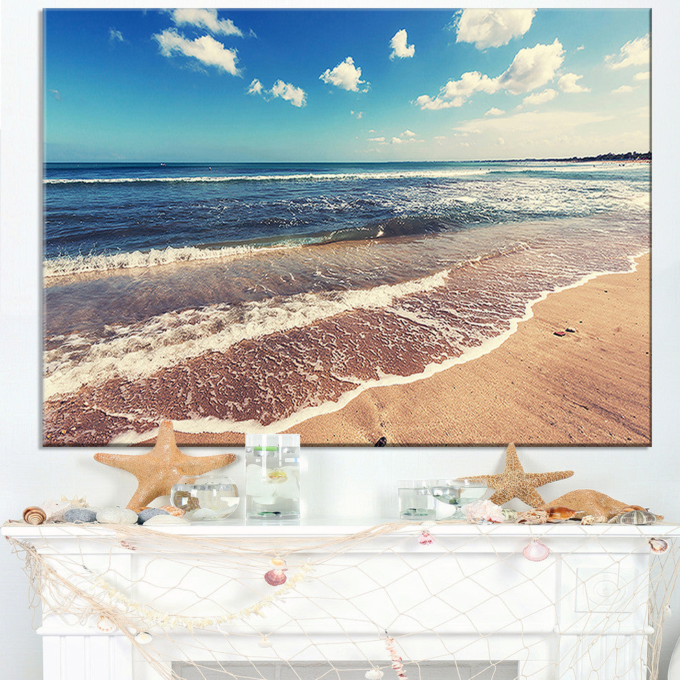 "Tropical Beach Island in Gili" Seashore Canvas Print, 32"x16"
