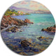 Cote D'Azur France, Landscape Painting Round Wall Art, 36"