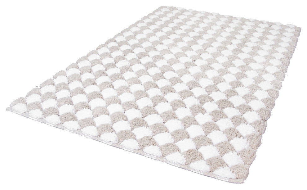Taupe Machine Washable Cotton Bathroom Rug, Merida, Extra Large