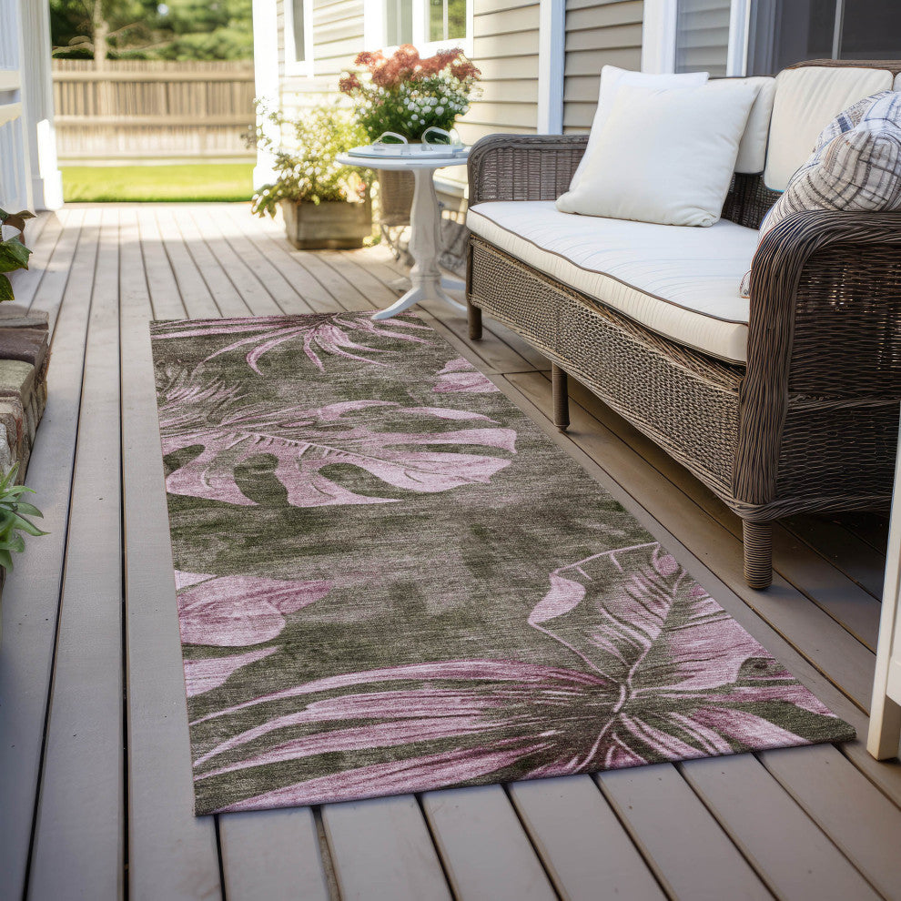 Machine Washable Indoor/Outdoor Chantille ACN1887 Brown 2'3" x 7'6" Runner Rug
