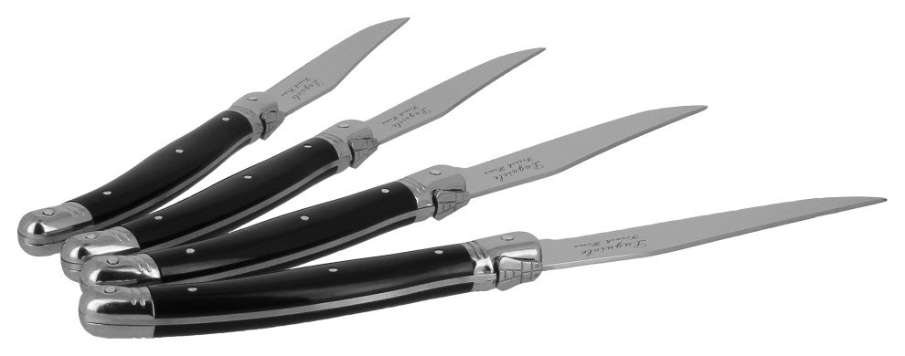 Laguiole Black Steak Knives, Set of 4