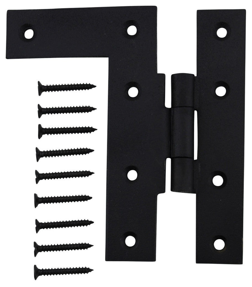 HL Cabinet Hinge Black Wrought Iron Rustproof 4.5H Offset Cabinet Hinges