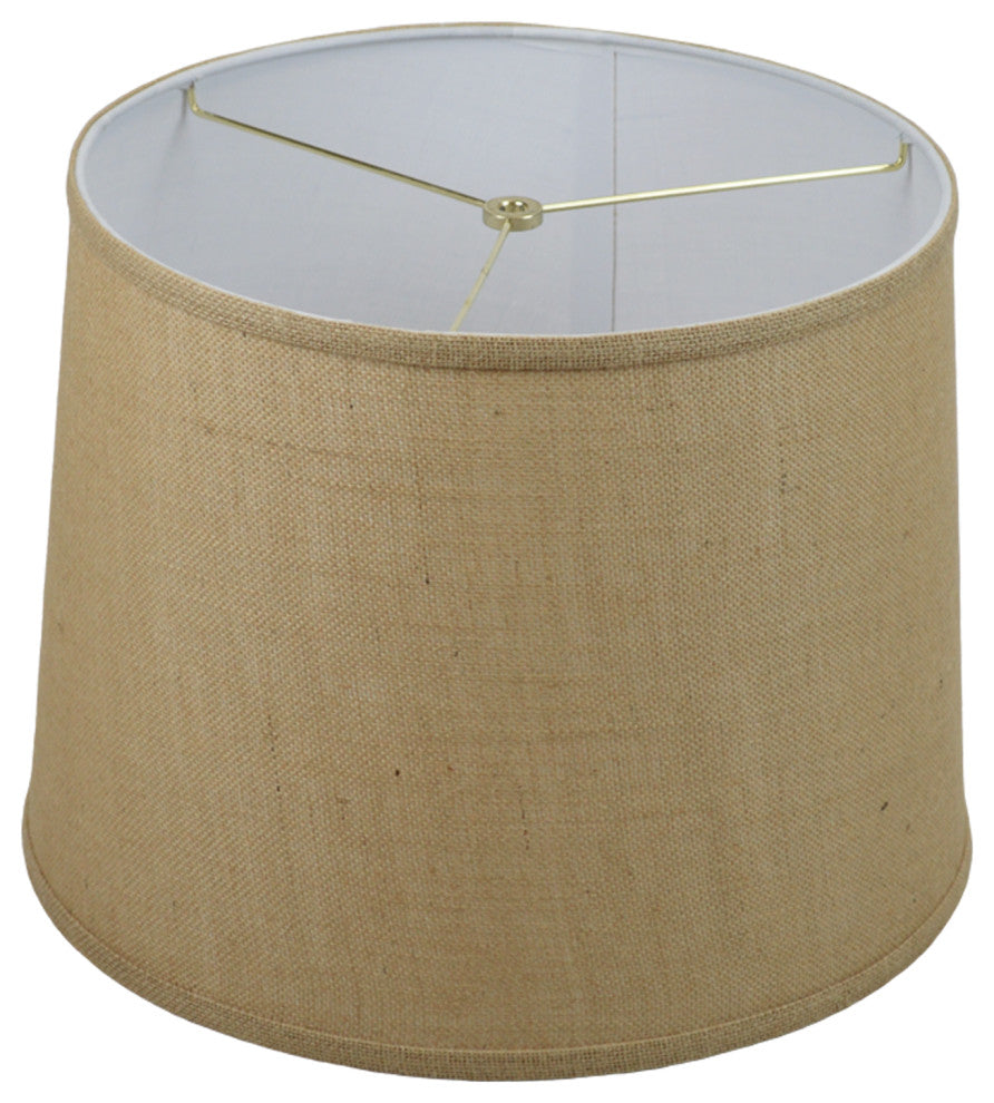 Fenchel Shades 14"x16"x12" Brass Spider Attachment Empire Lamp Shade, Burlap Nat
