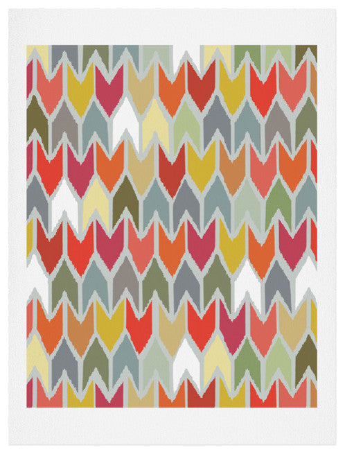 Deny Designs Sharon Turner Beach House Ikat Chevron Art Print