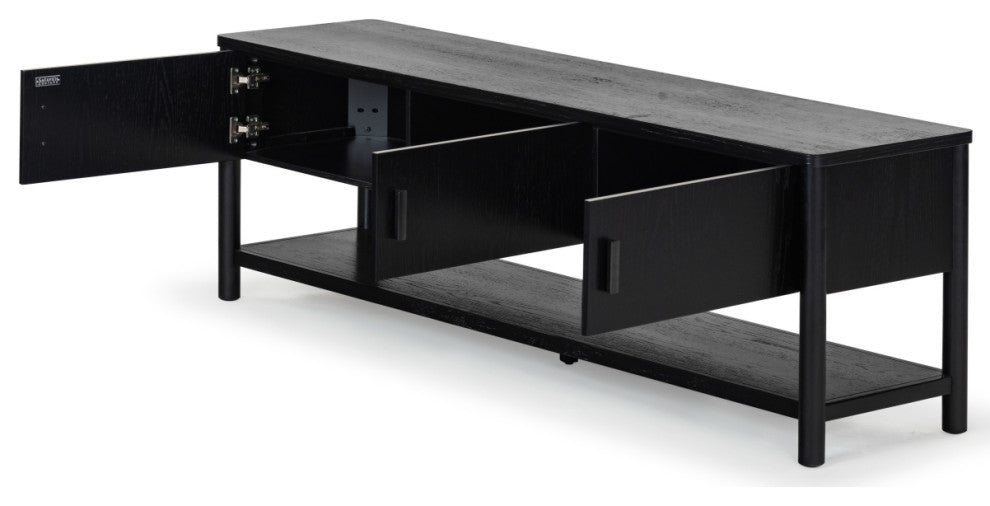 Safavieh Couture Jaylessa Wood 3 Door Tv Stand, Black