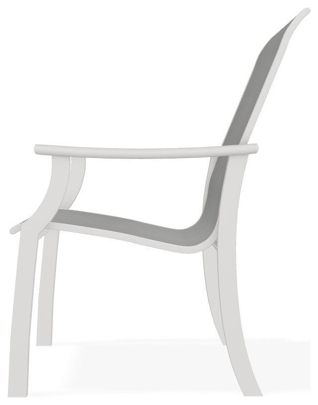 St. Catherine Sling Outdoor Armchair, Alloy/Snow
