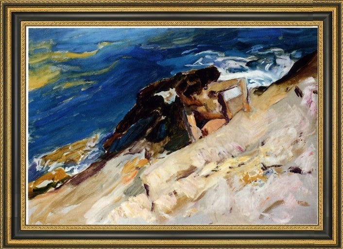 Joaquin Sorolla Y Bastida Looking for Crabs Among the Rocks Javea Print, 16"x24"