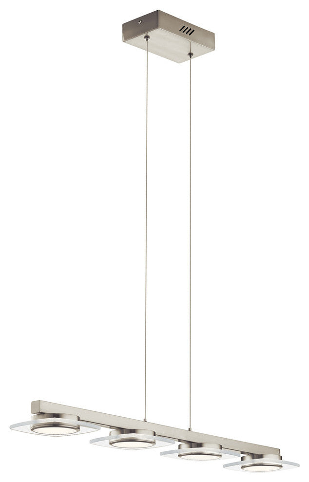 Azenda LED 4-Light Linear Pendant, Brushed Nickel