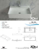 ADM Rectangular Wall Mounted Countertop Sink, White, 24", Matte White