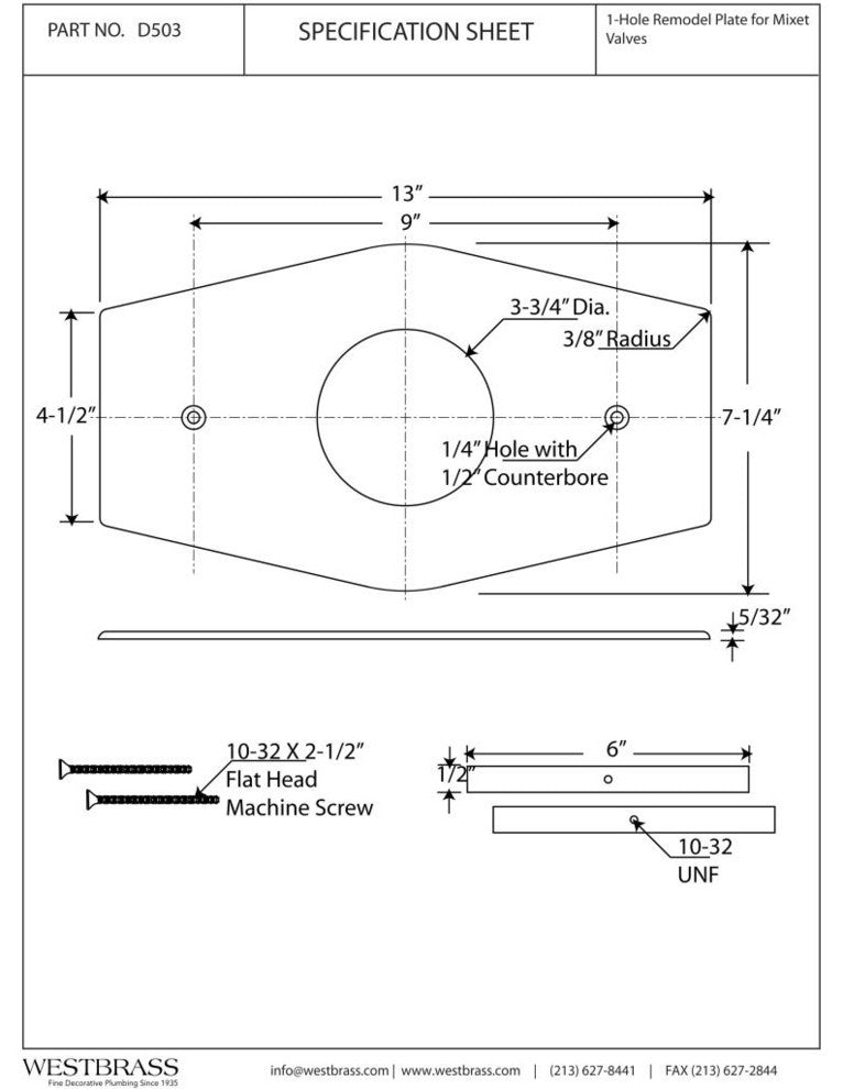 One-Hole Remodel Plate For Mixet In Polished Chrome