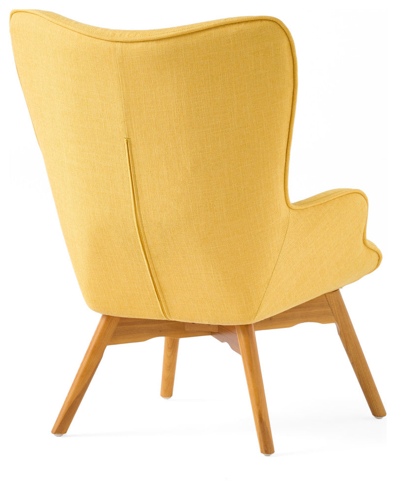 GDF Studio Acantha Mid Century Modern Retro Contour Chair, Muted Yellow