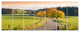 Winding Country Road in the Fall, Landscape Canvas Art Print, 83"x32", 7 Panels