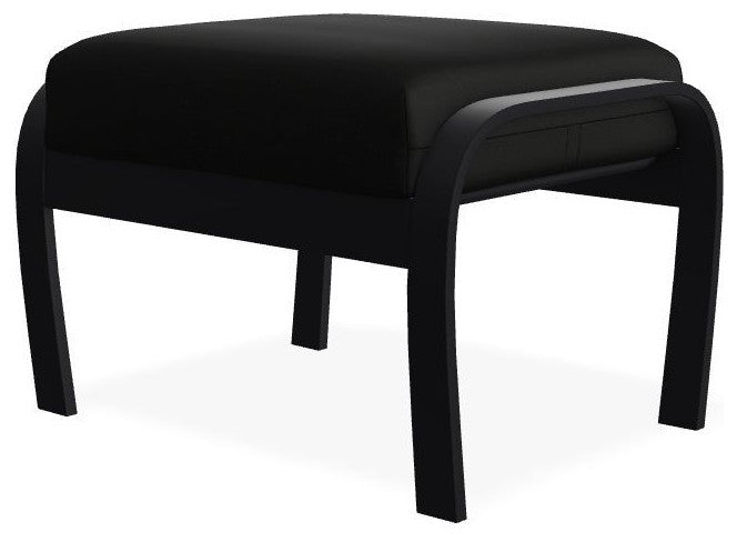 Belle Isle Cushion Outdoor Ottoman, Black/Black